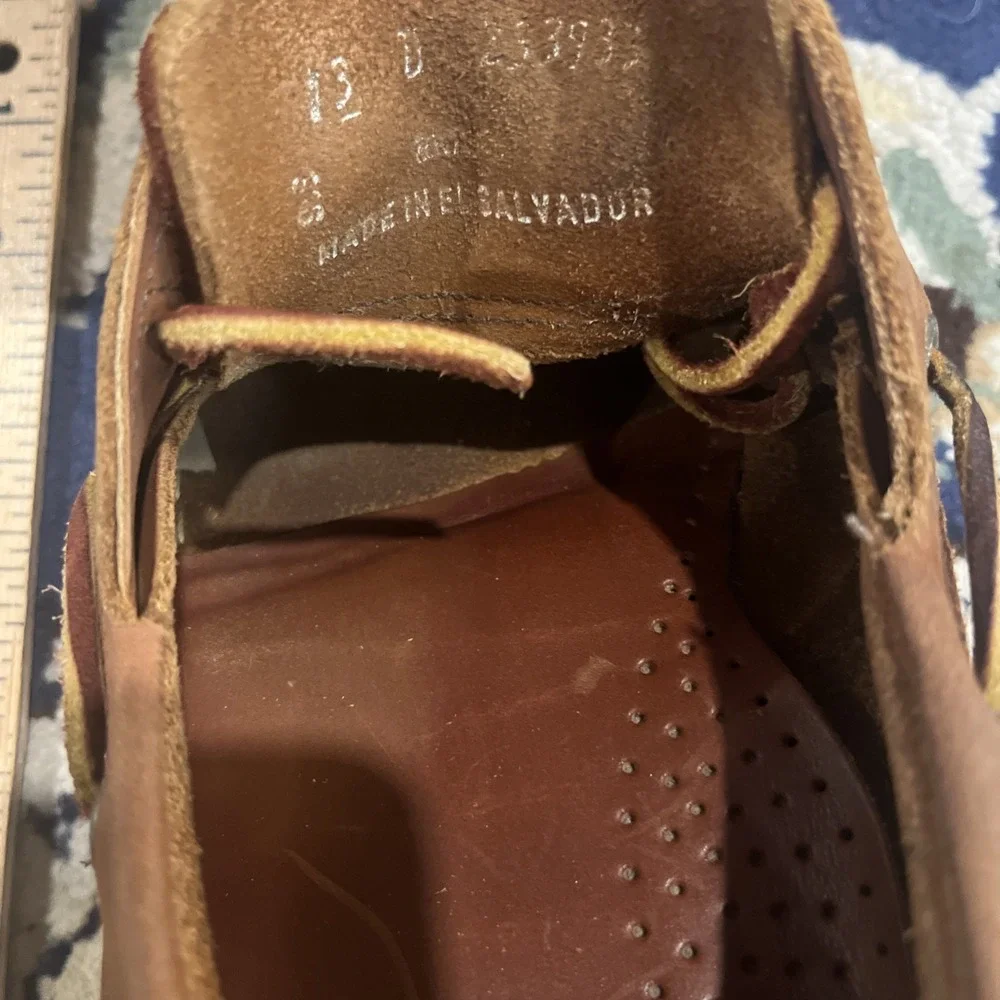 L.L Bean Size 13 D Leather Classic Camp Moc Deck Boat Shoe Brown  Mens